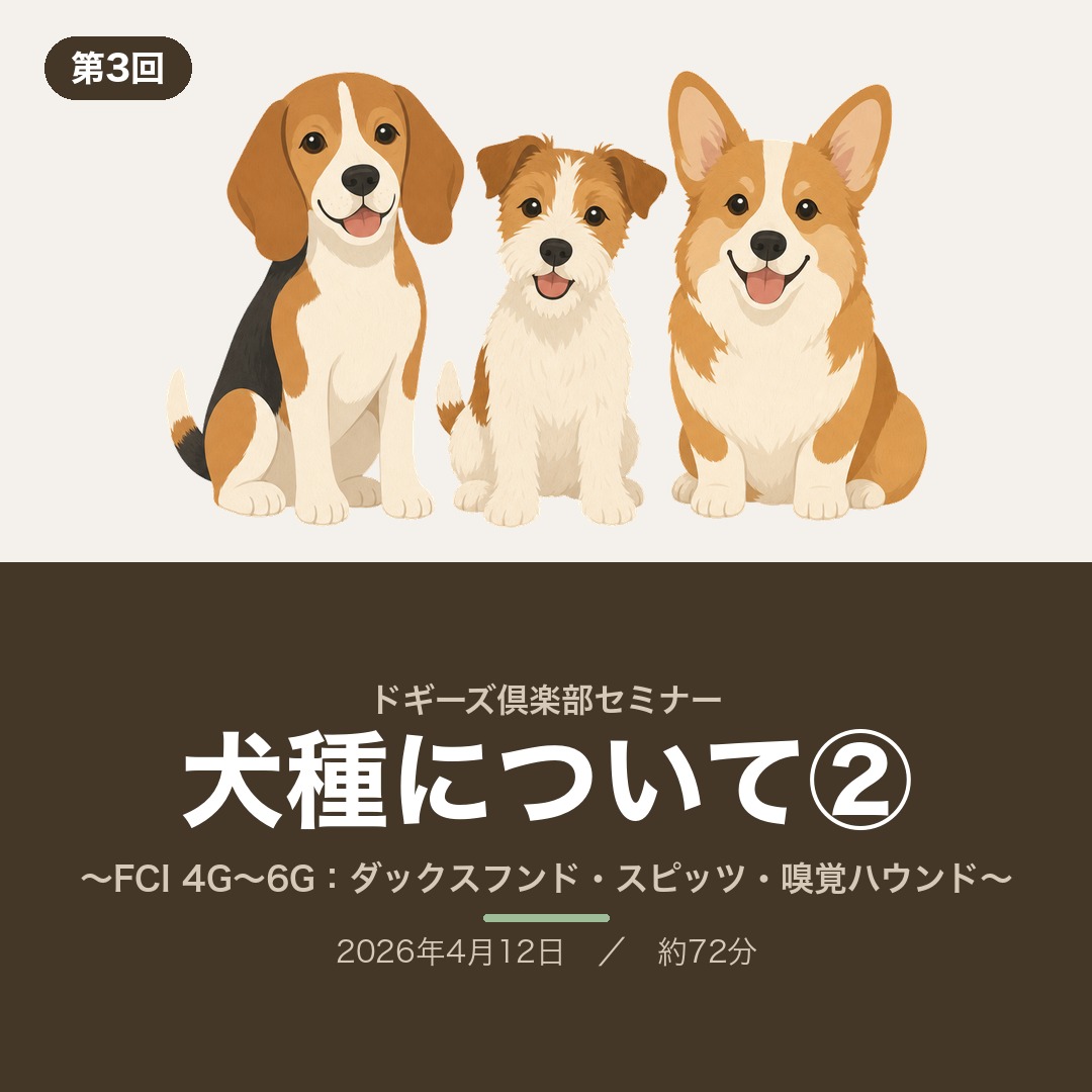 ドギーズ倶楽部セミナー第3回「犬種について②」
